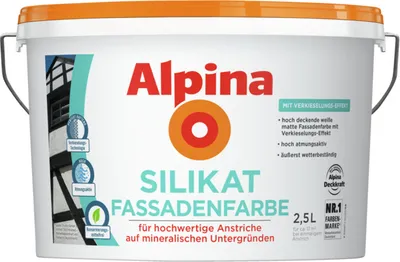 Produktbild von Alpina Silikat Fassadenfarbe 2,5 Liter weiß matt