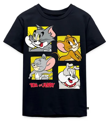 Produktbild von Spreadshirt Tom Und Jerry Vier Freunde Kinder Premium T-Shirt, 110/116 (4 Jahre), Navy