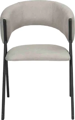 Productafbeelding van Grijze eethoekstoel, design, beklede zitting, metalen frame, fauteuil