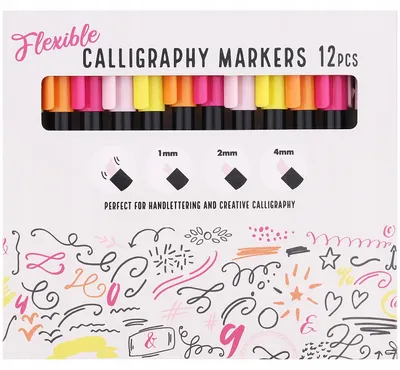 Produktbild von DecoTime Calligraphy Marker Set 12 Stk. 4 Farben
