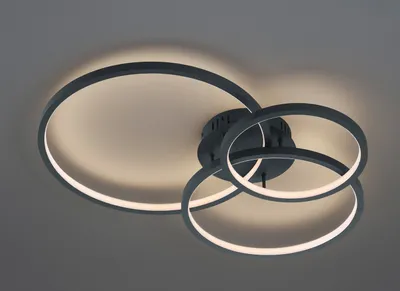Image de WIZ LED Plafonnier AARON Anthracite 79cm de large avec télécommande