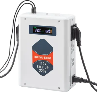 Zdjęcie produktu dla Przetwornica napięcia SucceBuy 3000 VA, mocny transformator, 110 V na 220 V, z 2 gniazdami EU, portem USB, wyświetlaczem LCD i zabezpieczeniem temperaturowym, odpowiednia do urządzeń 220 V