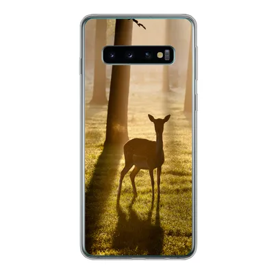 Produktbild von MuchoWow® Handyhülle Schutzhülle Hülle für Samsung Galaxy S10 Hirsche - Sonne - Bäume Silikon Softcase Handy Hülle - Handytasche