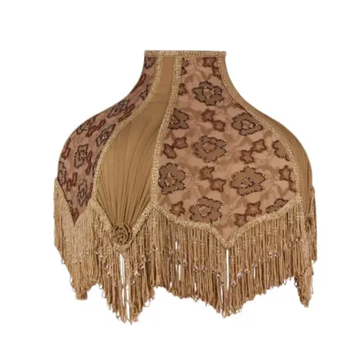 Image de Abat-jour de style baroque victorien, doré, en velours, de 38 cm, pour une décoration luxueuse