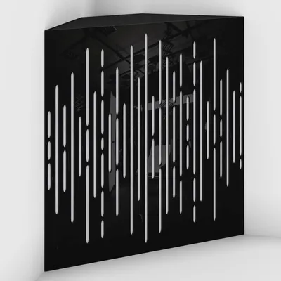Productafbeelding van Set van 4 hoekige bassetjes, model Wave-F, fluweel, 50x50x10 cm, zwart kunststof/wit