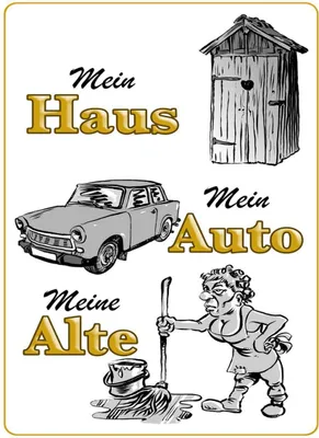 Produktbild von vianmo Holzschild 40x30 cm mein Haus mein Auto meine Alte