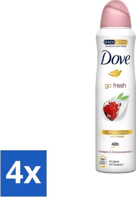 Produktbild von Dove - Deodorant - Go Fresh Granatapfel - Frischer und fruchtiger Duft - 150 ml - Vorteilspack - 4 Stücke
