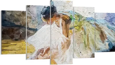 Produktbild von Bild auf Leinwand - Leinwandbild - 5 Teile - Ballerina Mädchen Öl - 160x85cm - Wand Bild - Wanddeko - Wandbilder - Leinwanddruck - Bilder - Wanddekoration - Leinwand bilder - Wandbild - EA160x85-4756