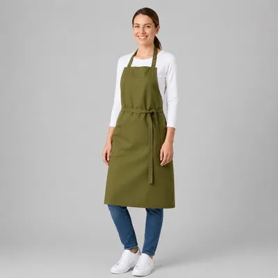 Produktbild von Latzschürze olive, B 75 x L 75 cm : olive : 65% Polyester 35% Baumwolle