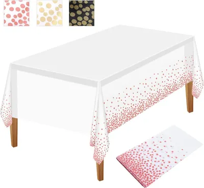 Zdjęcie produktu dla Jednorazowy obrus 137 x 274 cm różowe złote kropki NEBURORA