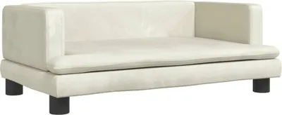 Zdjęcie produktu dla vidaXL Legowisko dla psa kremowe 80x45x30 cm aksamitne
