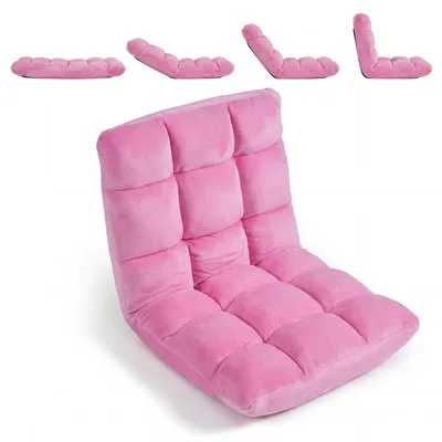 Produktbild von KOMFOTTEU Bodenstuhl mit verstellbarer Rückenlehne, Bodensofa gepolstert mit Schlaffunktion, Meditationsstuhl Faltbar, Lazy Sofa, Floor Chair für Wohnzimmer, Schlafzimmer & Balkon, blastbar bis 160 kg