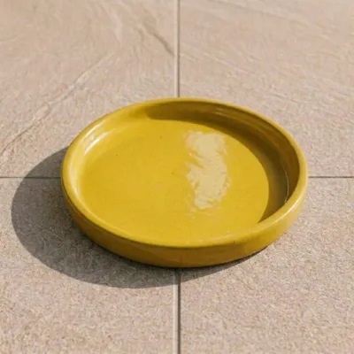 Zdjęcie produktu dla Podstawka pod doniczkę ceramiczna Provencelia Żółty, Ø17 cm x H5 cm, mrozoodporna