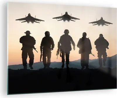 Produktbild von Bilder auf glas - Armee Militaria - 70x50cm - Glasbilder - Wandbilder - Kunstdruck - zum Aufhängen bereit - Wanddekoration aus Glas - Glas Bilder - Wandbild auf Glas - Einteilig - GAA70x50-3436