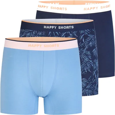 Produktbild von Happy Shorts Herren Boxer Jersey 3-Pack hawaiileaves - Größe M