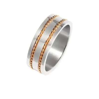 Produktbild von Herren Ring Edelstahl: Partnerring zweifarbig 60 (19.1 mm Ø)