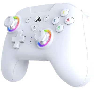Imagen del producto de SUBSONIC: Mando inalámbrico para Switch y Switch 2. Mando Bluetooth inalámbrico con luces LED, vibración y giroscopio de 6 ejes. Color: blanco