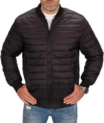 Produktbild von Herren Sportjacke Übergangsjacke Sweatjacke Steppjacke Jacke Bomberjacke Schwarz L
