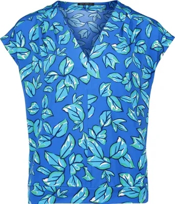 Produktbild von Betty Barclay T-Shirt mit floralem Muster, V-Ausschnitt, figurumspielend, 58 cm Länge