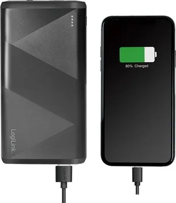 Produktbild von LogiLink PA0275, 10000 mAh, Lithium, Quick Charge 3.0, 3,7 V, 18 W, Schwarz