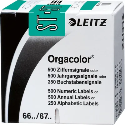 Produktbild von Leitz Buchstabensignal Orgacolor® Orgacolor Registratursysteme ST selbstklebend Kunstdruckpapier türkis