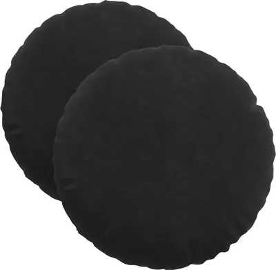 Immagine prodotto di vidaXL Cuscino per sedile 2 pezzi nero Ø 40 x 13 cm in velluto