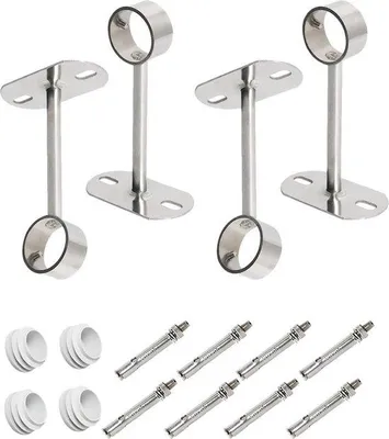 Imagen del producto de Barra de ducha de 32 mm, acero inoxidable, para montaje en pared