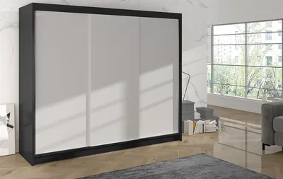 Obrázek produktu pro Šatní skříň DANIELLA 2 - šířka 200 cm, černá / bílá