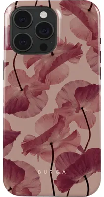 Image de Burga Tough Coque antichoc pour iPhone 15 Pro Max - Plastique rigide Tender Kiss Rouge