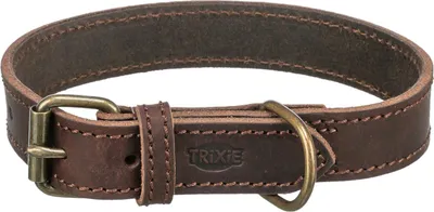 Produktbild von TRIXIE Rustic Fettleder-Halsband - dunkelbraun - 48–56 cm/30 mm