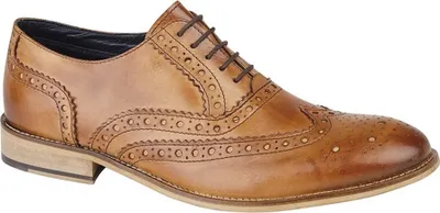 Obrázek produktu pro Pánská kožená šněrovací obuv Roamers s perforací DF1441 (42 EU) (Brown)