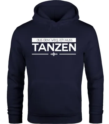 Produktbild von Hoodie Herren" aus dem Weg ich muss tanzen" Party Sweatshirt Kapuzenpullover Moonworks® navy M