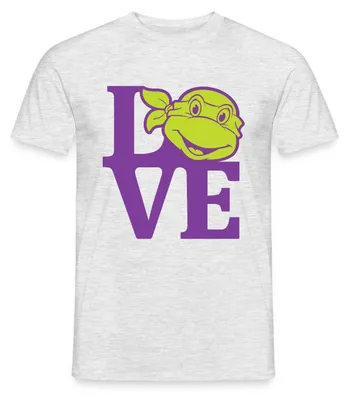 Produktbild von Spreadshirt Teenage Mutant Ninja Turtles Love Männer T-Shirt, L, Grau meliert