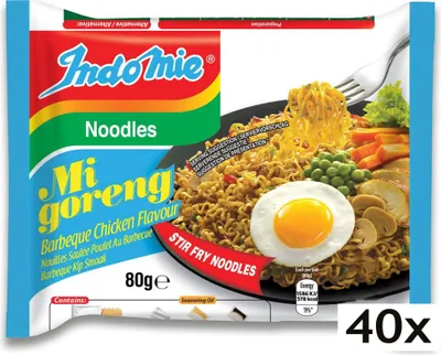 Produktbild von 40er-Pack IndoMie BBQ Chicken Instant Noodles Grillhähnchen Geschmack | 40x 80g | BBQ Chicken Flavour Fried Noodles