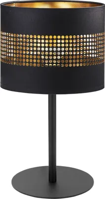 Obrázek produktu pro Stolní lampa černá zlatá 39 cm látka kov E27 obývací pokoj ložnice stolní lampa noční lampa COLMUR