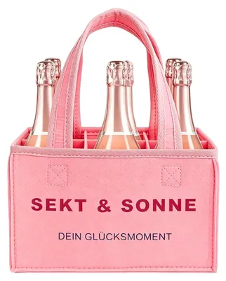 Image de Sac pour bouteilles - Avec impression - Pour bouteilles de vin et de champagne - Gris