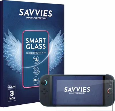 Produktbild von 3x Savvies Schutzglas Folie für Nintendo Switch 2 9H Panzer Schutzfolie Glas Displayschutz klar transparent