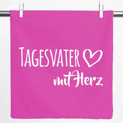 Produktbild von Huuraa Kissenbezug Tagesvater mit Herz 40x40cm Fuchsia Baumwolle Dekokissenbezug Geschenkidee