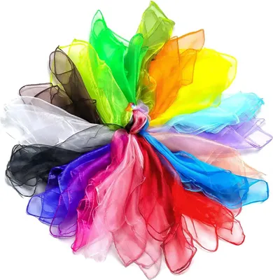 Produktbild von 20 Stück Jongliertücher 60 x 60 cm Tanz Tücher Chiffontücher Gymnastiktücher Square Jongliertücher Bunte Tücher Tanzen für Kindergarten Kindershow, Bunte Tücher in 20 Farben