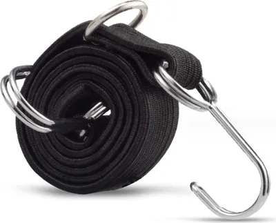 Immagine prodotto di 0,5 m Tendibagagli per biciclette | Cinghia di tensionamento del portabagagli | Cinghia di tensionamento del portabagagli per biciclette | Cinghia per bagagli con doppio gancio metallico | Tendibagagli [nero] | Espansore | Corda di tensionamento Cinghia per biciclette per il fissaggio del carico