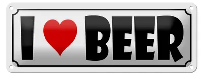 Produktbild von Blechschild  I Love Beer, 27 x 10 cm, Blechschilder Spruch Getränk, Alkohol, Bier