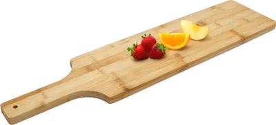 Immagine prodotto di 1.04 Tagliere in bambù da appendere - circa 60 x 14,5 x 1,5 cm - Tagliere in legno con manico