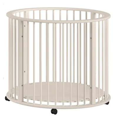 Produktbild von Laufgitter rund Keira Buche Massivholz beige 3-fach höhenverstellbar