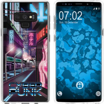 Produktbild von PhoneNatic Case kompatibel mit Samsung Galaxy Note 9 Silikon-Hülle Retro Wave Cyberpunk.01 M4