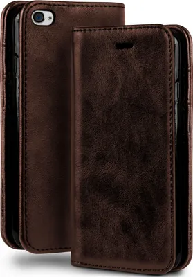 Produktbild von moex® Klapphülle kompatibel mit iPhone 4s / iPhone 4 - Hülle mit Kartenfach, Erdbraun