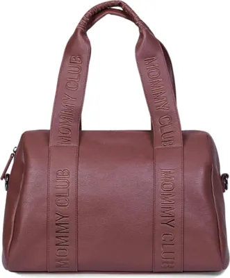 Obrázek produktu pro CHILDHOME, Přebalovací taška, Mommy Bag, včetně přebalovací podložky, mnoho přihrádek, závěs na kočárek, popruh přes rameno, Imitace kůže, 22L, Mommy Club Signature, tmavě hnědá barva