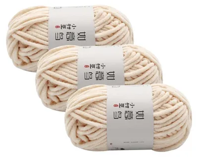Obrázok produktu pre Hrubá priadza Chenille, 55 g, 55 m, béžová, 3 klotí