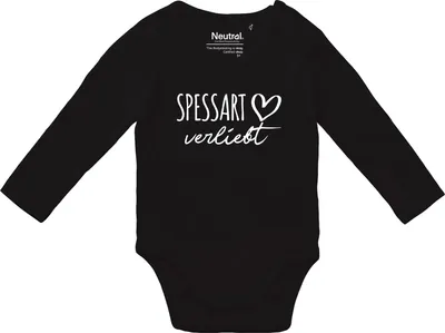Produktbild von Huuraa Baby Body Spessart verliebt 74 Black  Baumwolle Fairtrade Langarmbody Geschenkidee