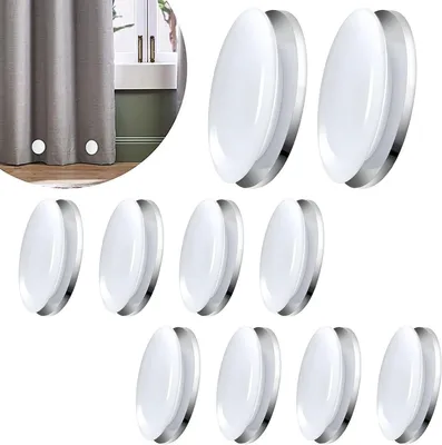 Produktbild von Duschvorhanggewichte mit Magnet, 10 Paar weiße Gewichte für Duschvorhänge