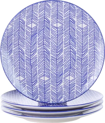 Image de vancasso, Takaki 4-pièces Assiette plate en porcelaine, Ø 27 cm Grande assiette plate, set d'assiettes